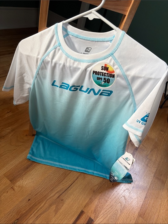Laguna B Other - Laguna B Kids Aqua and White Gradient UPF 50 Swim Shirt